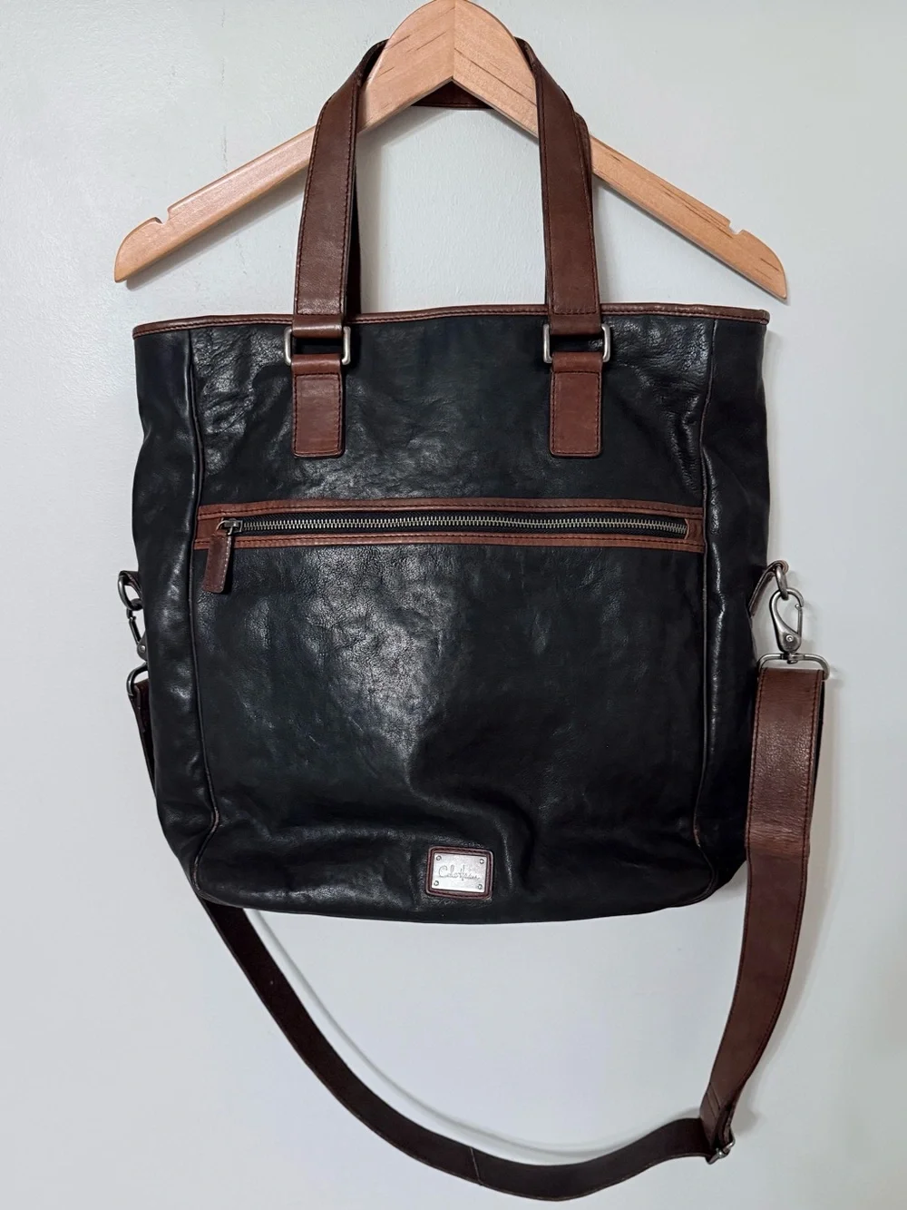 Cole Haan Vintage 15” Large Leather Messenger, Carry-on, Laptop, Shoulder Bag